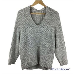 Urban Outfitters Gray Victoria Oversized V-Neck Sweater